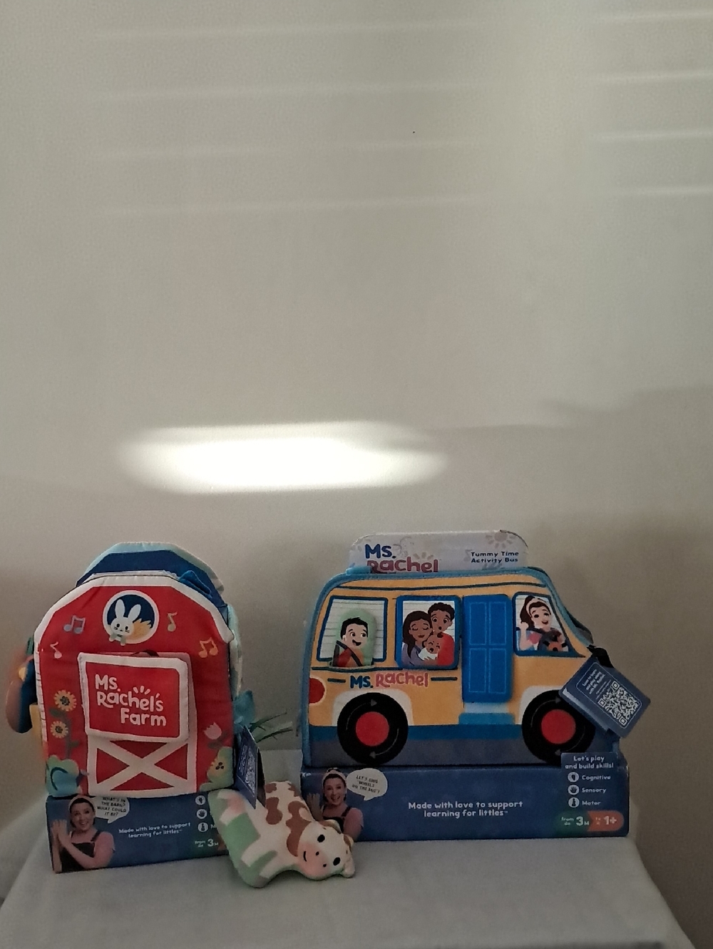 Rachel Kids Bus & Barn Soft Playset — Yellow, Red & Blue